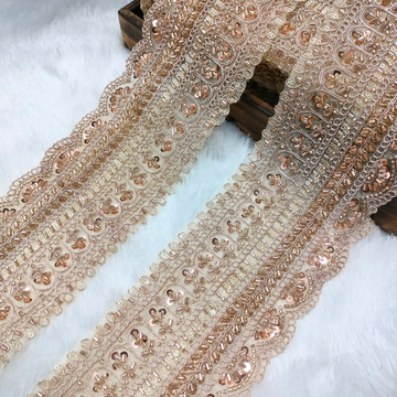 Heavy Geometric Floral Beaded Lace