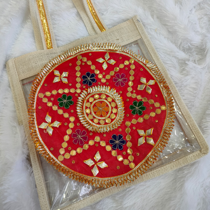 Red Embellished Gota Patch (6 Pieces)