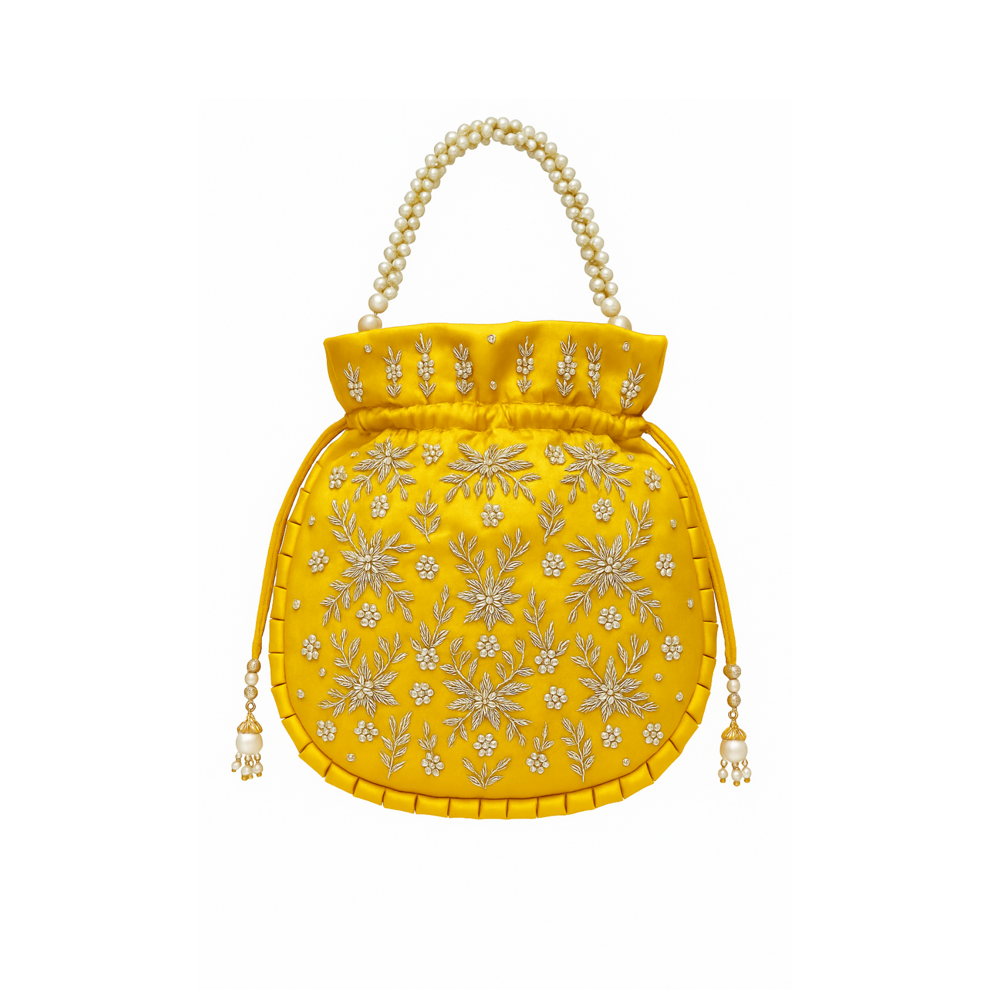 Sunshine Bloom Hand-Embroidered Potli