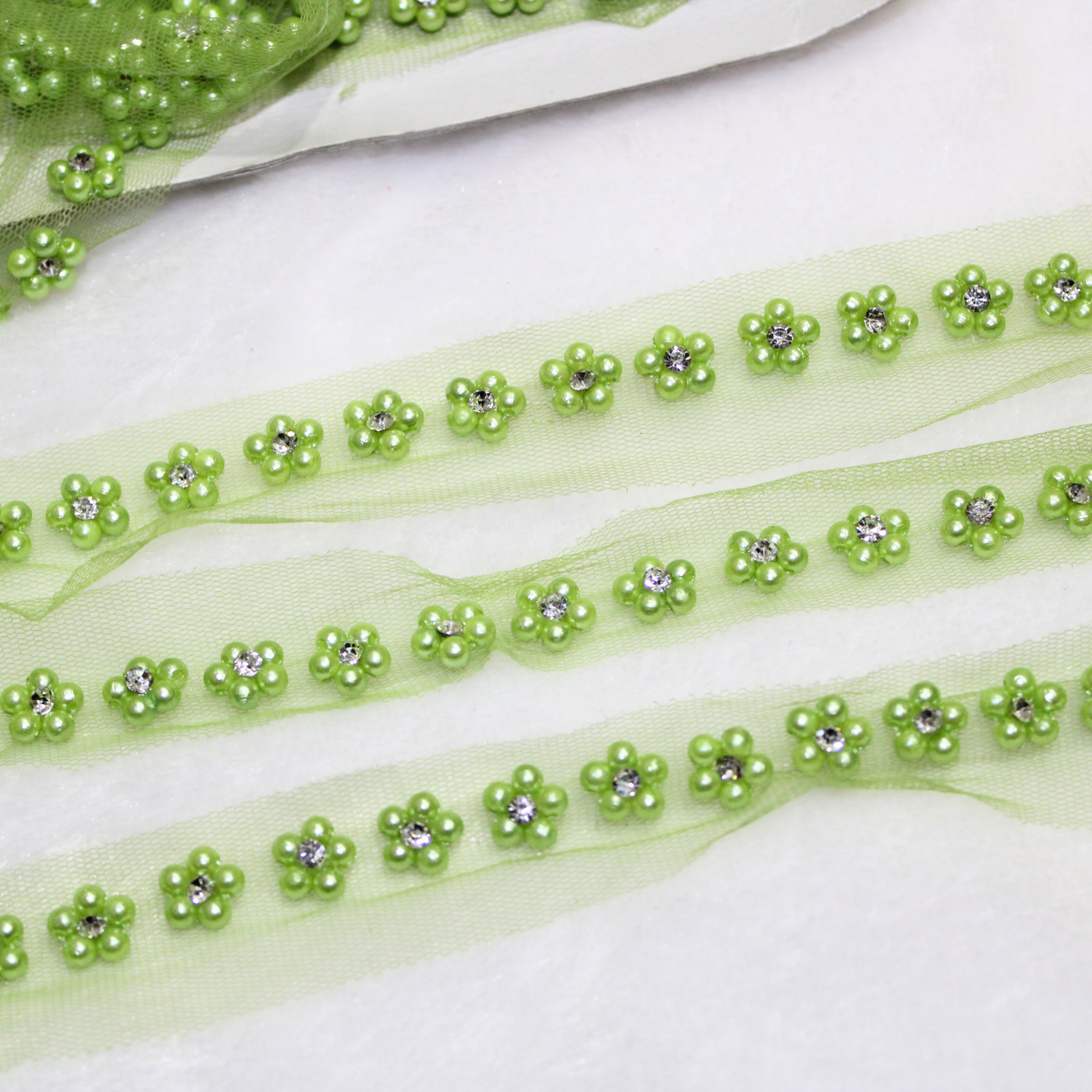 Green Floral Handwork Trim