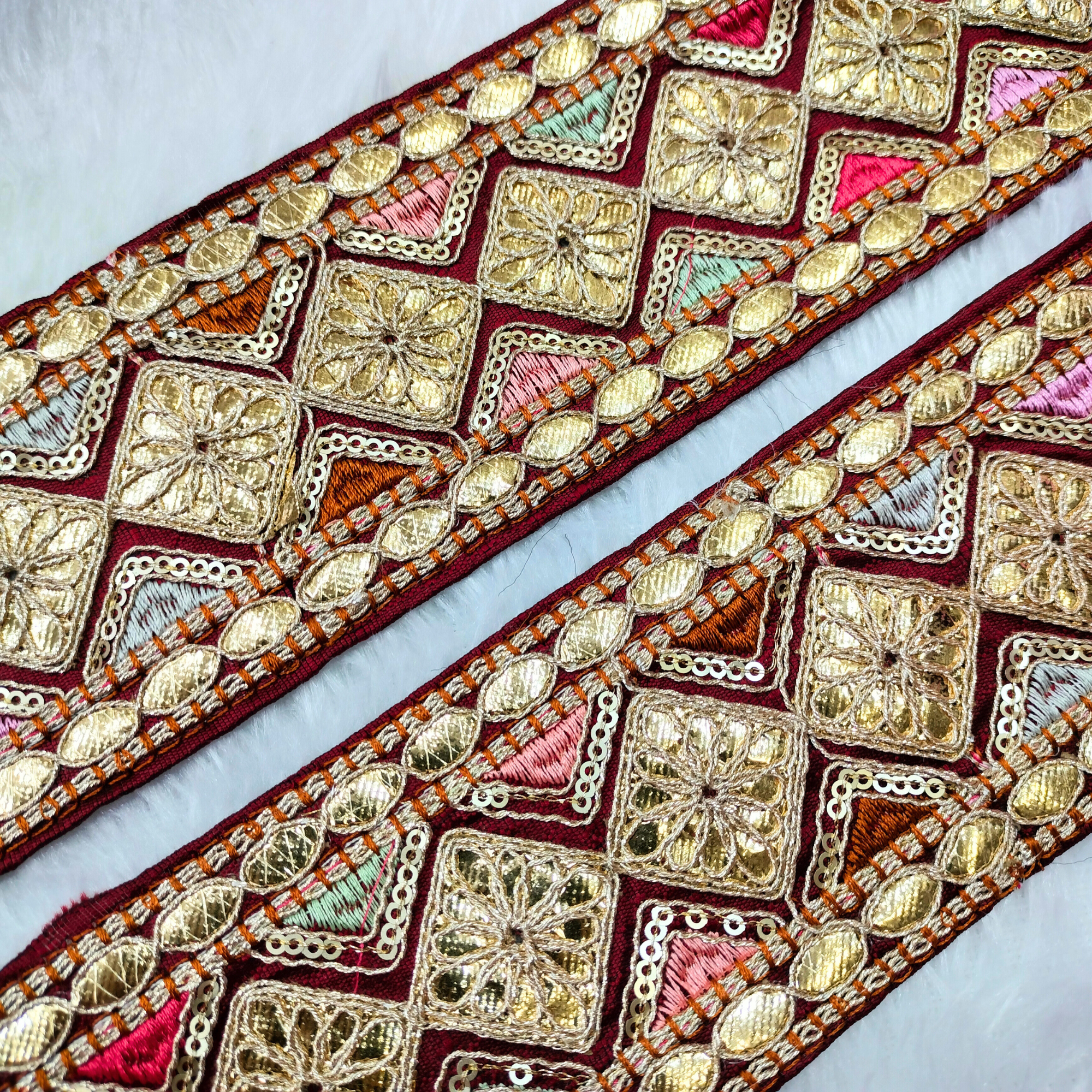 Multicolor Embellished Gota Trim