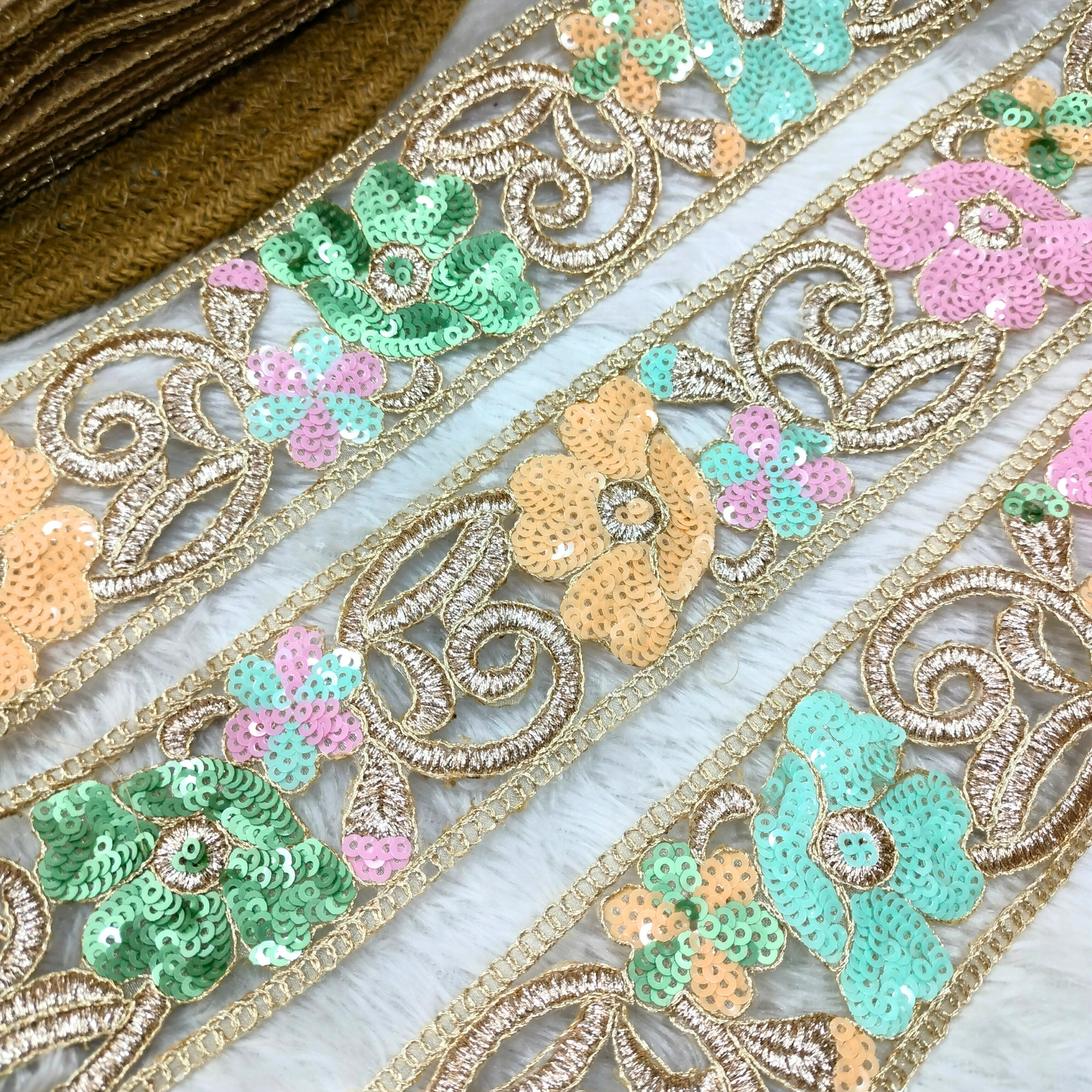 Pastel Bloom Half-Floral Lace