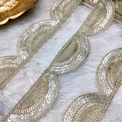 Scalloped Border Embroidered Designer Lace