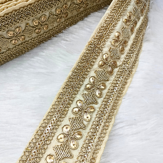 Beige Fancy Embellished Trim