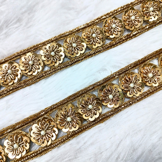 Antique Gold Floral Trim