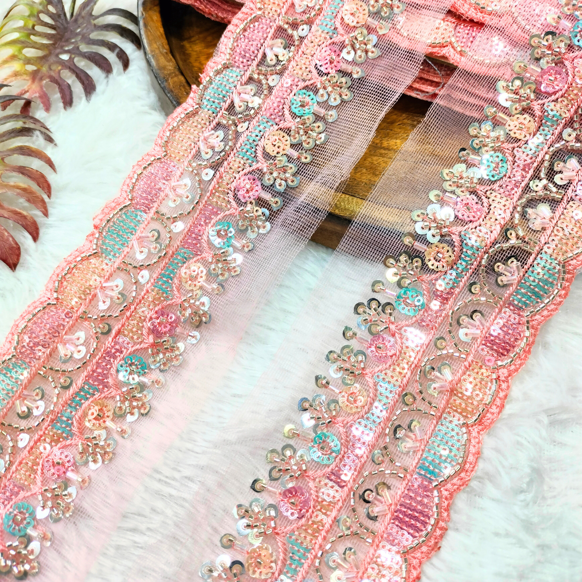 Multicolor Sequin Embellished Trim