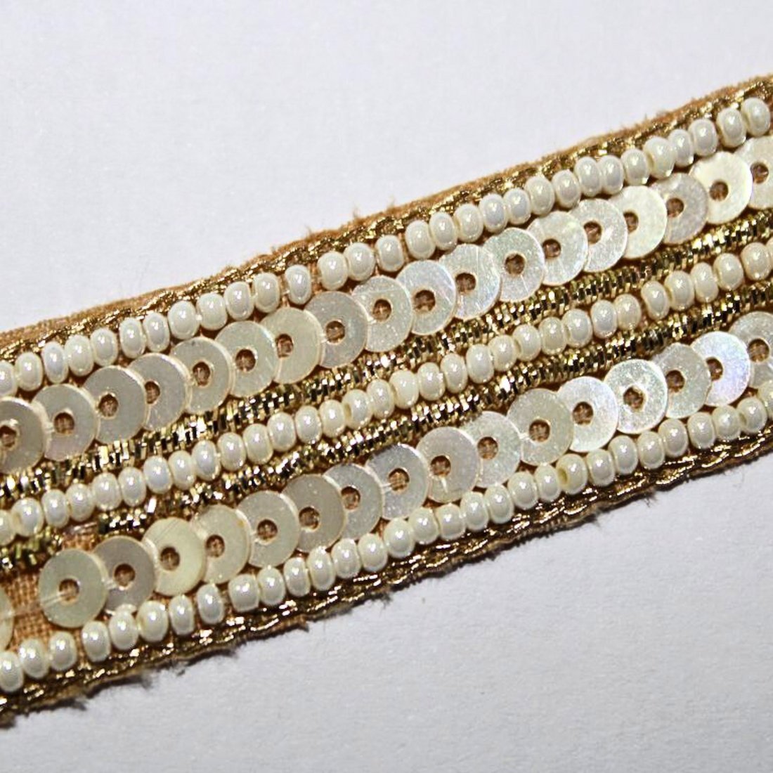 Golden And White Pearl Handcrafted Trim