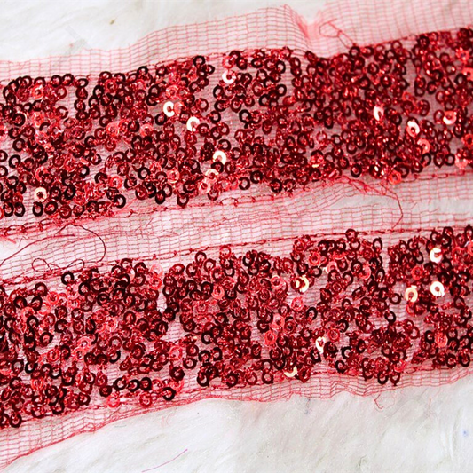 Red Sequin Trim for Dazzling Embellishments