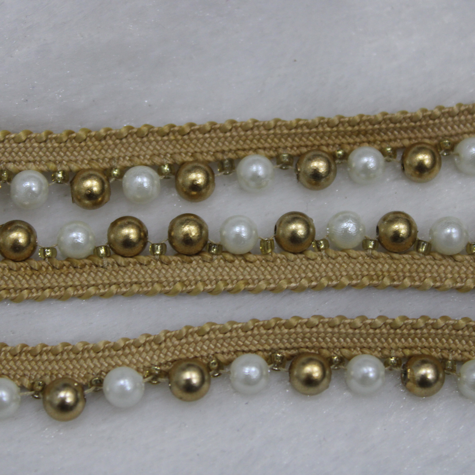 Pearl Beaded Edging Lace Trim for Ethnic, Festive & Designer Wear