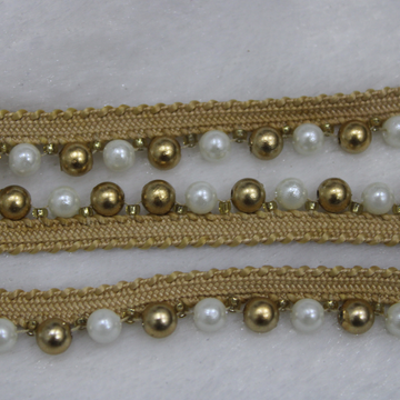 Pearl Beaded Edging Lace Trim for Ethnic, Festive & Designer Wear