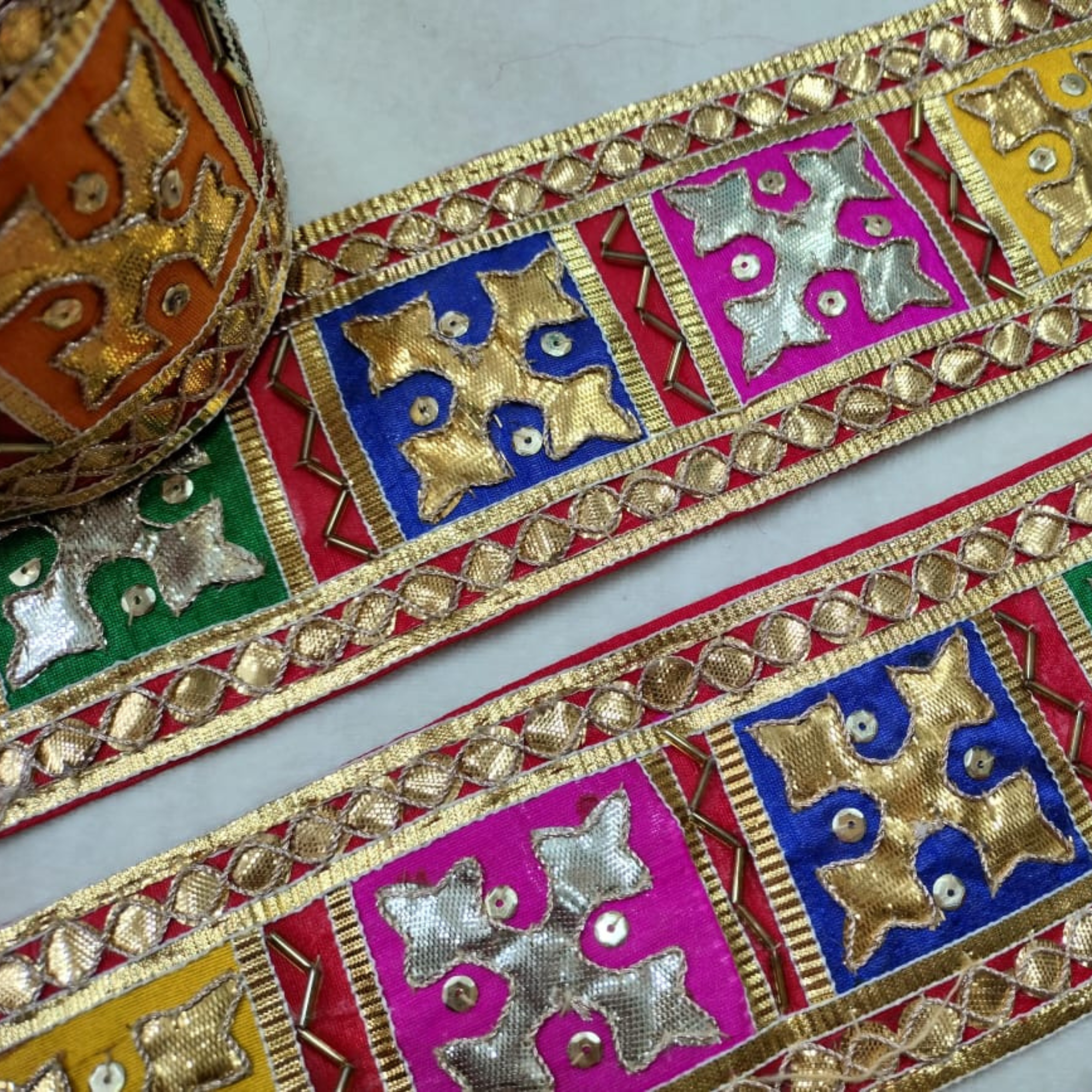 Multicolor Handcrafted Gota Lace