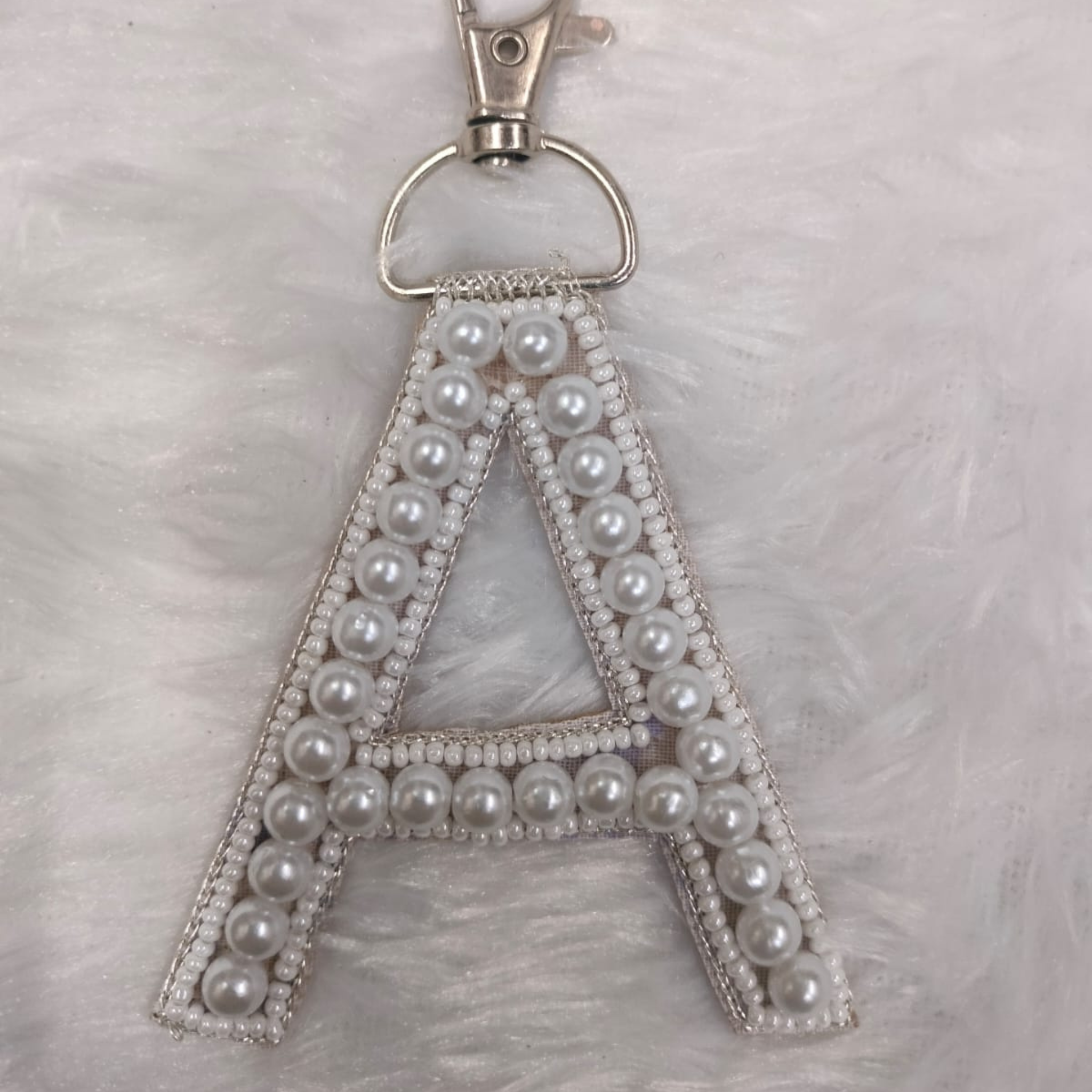 Pearl Monogram 'A' Bag Charm