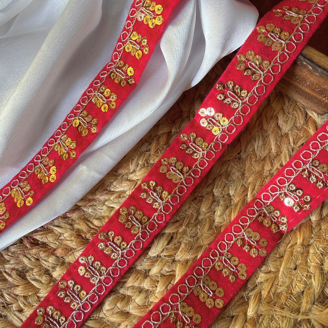 Velvet Sequin Embroidered Trim