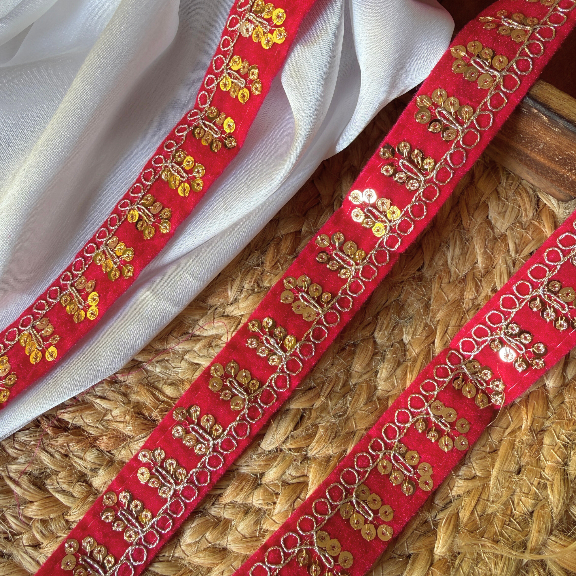 Velvet Sequin Embroidered Trim