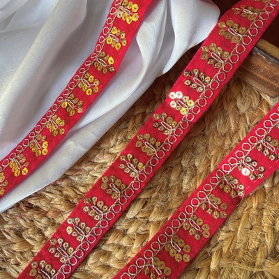 Velvet Sequin Embroidered Trim hover image