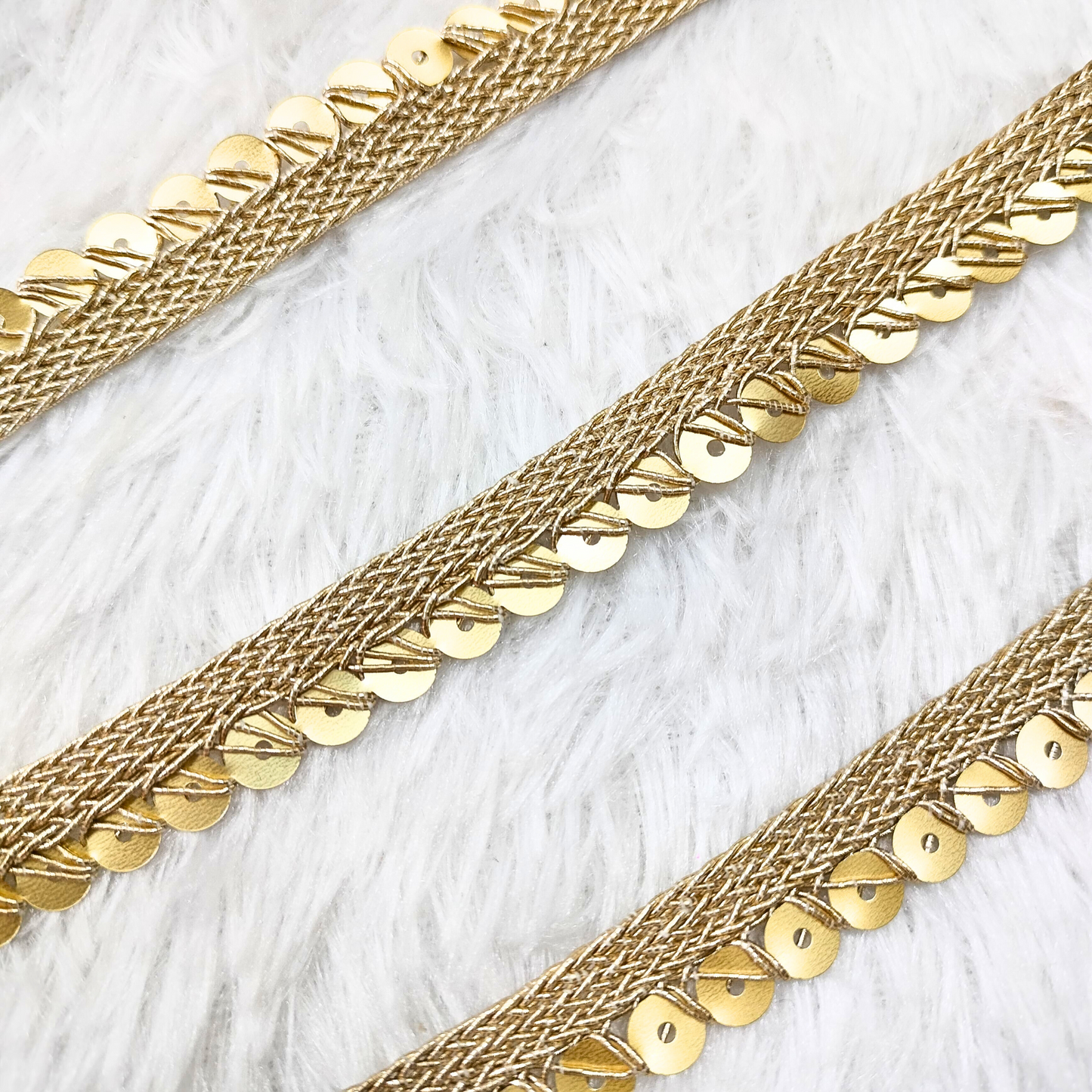 Golden Sequin Embellished Trim