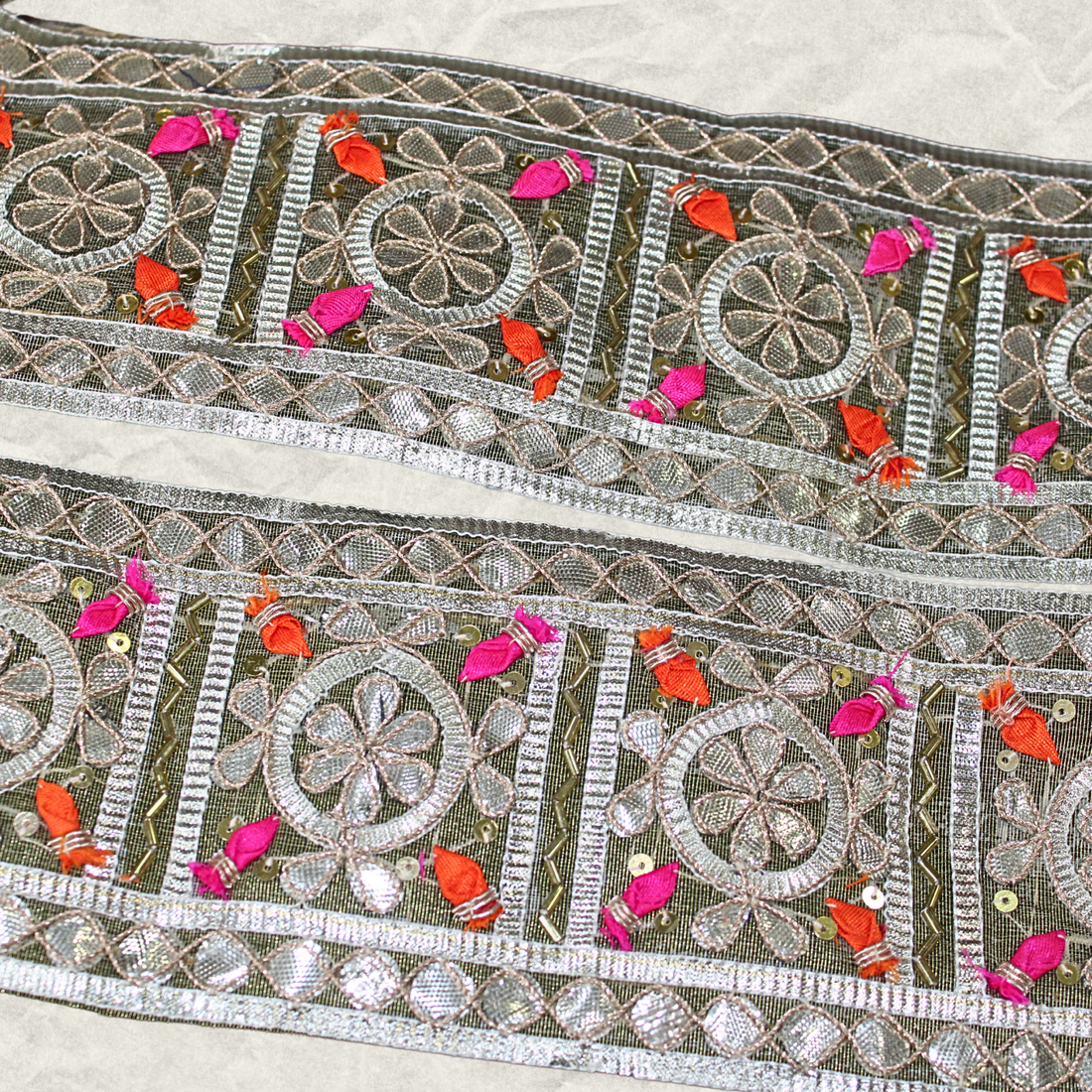 Multicolor Handcrafted Gota Trim