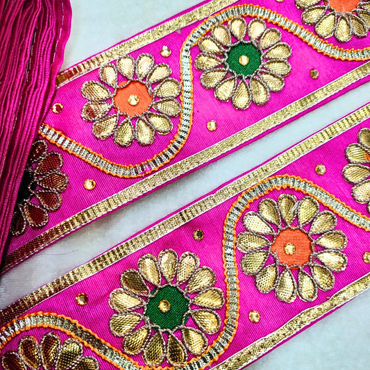 Pink Traditional Gota Work Lace