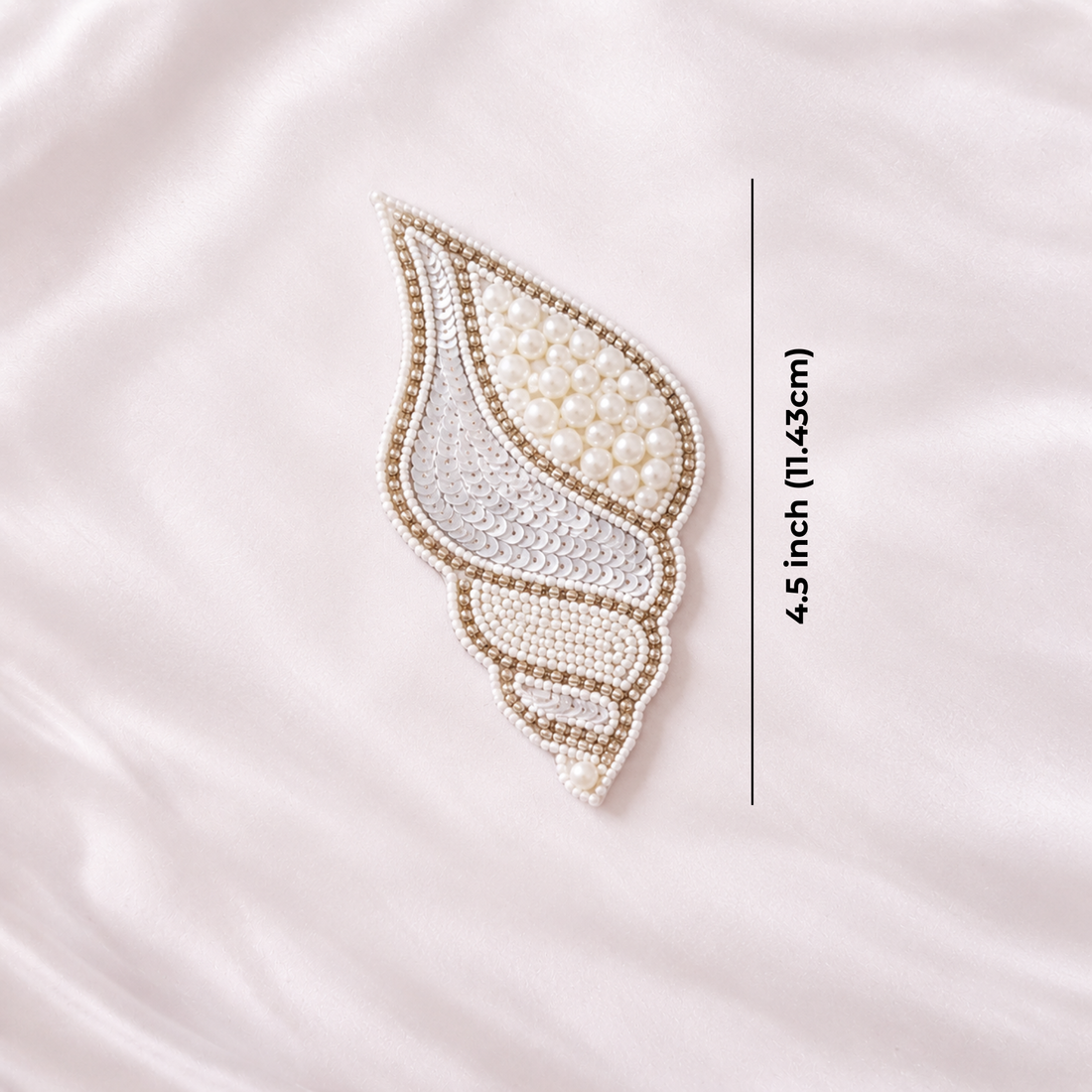 Handcrafted Pearl & Sequin Embroidered Applique Patch