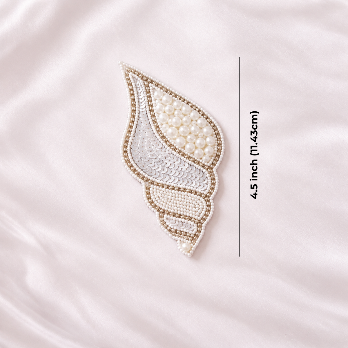 Handcrafted Pearl & Sequin Embroidered Applique Patch