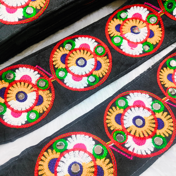 Multicolor Navratri Embroidered Trim
