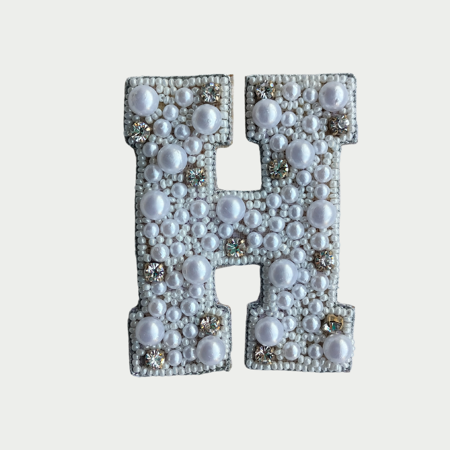 Stone & Pearl Alphabet 'H' Patch