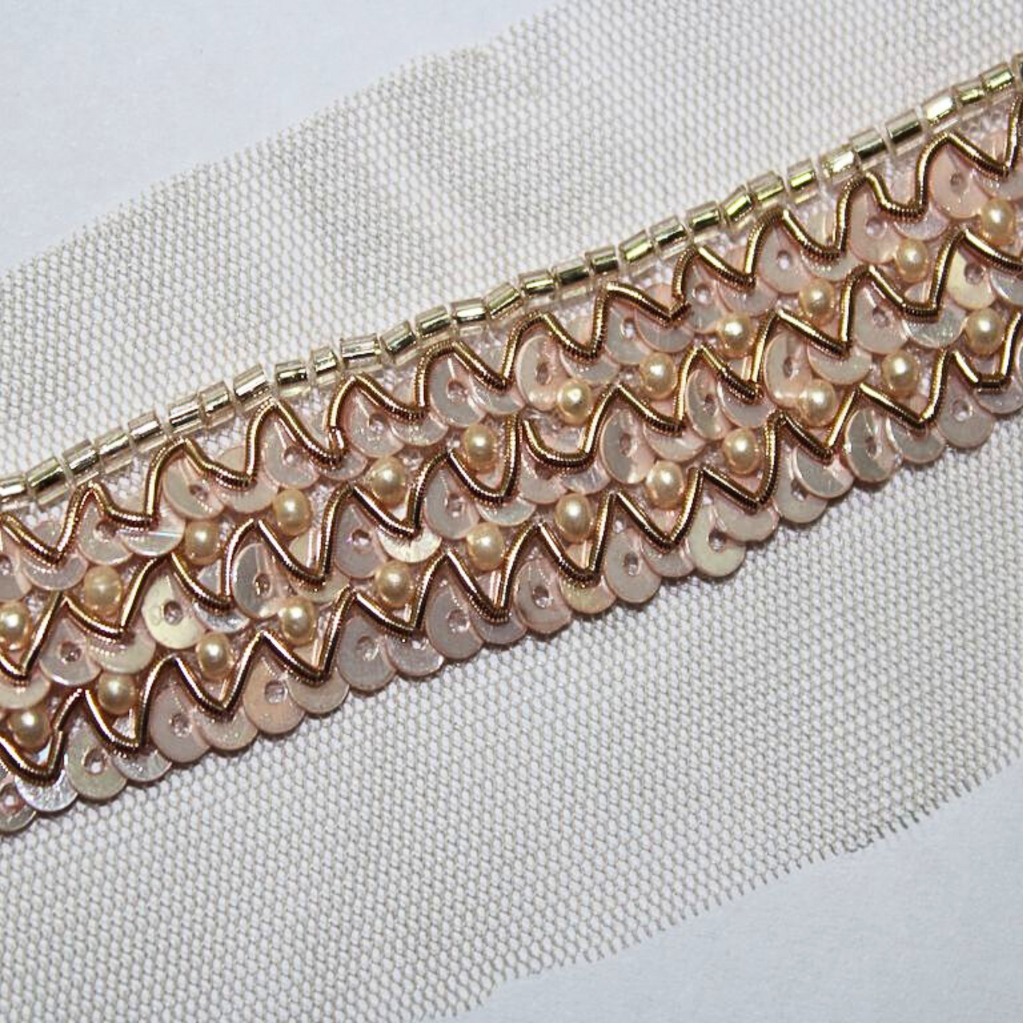 Rose Gold Embellished Handwork Trim