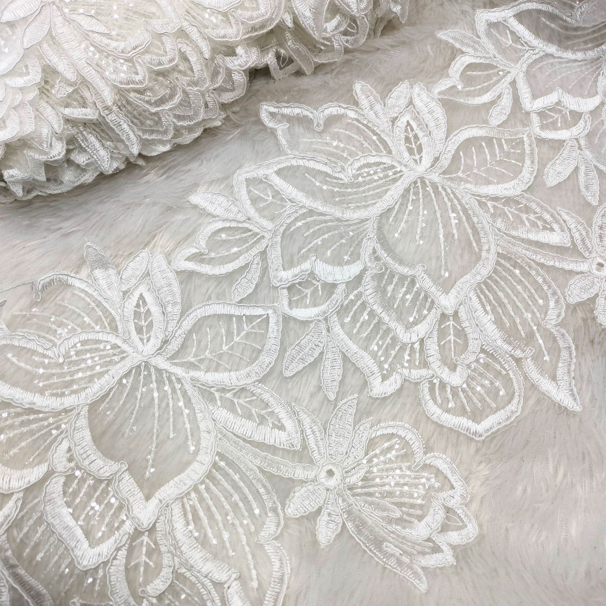Floral Sequin Embroidered Lace