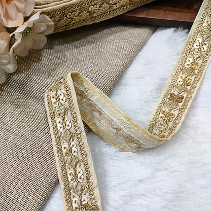 Beige Fancy Embellished Trim