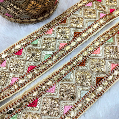 Multicolor Embellished Gota Trim hover