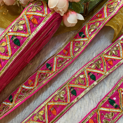 Pink Traditional Gota Patti Trim hover image