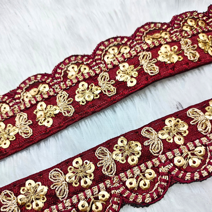 Maroon Fancy Embellished Trim