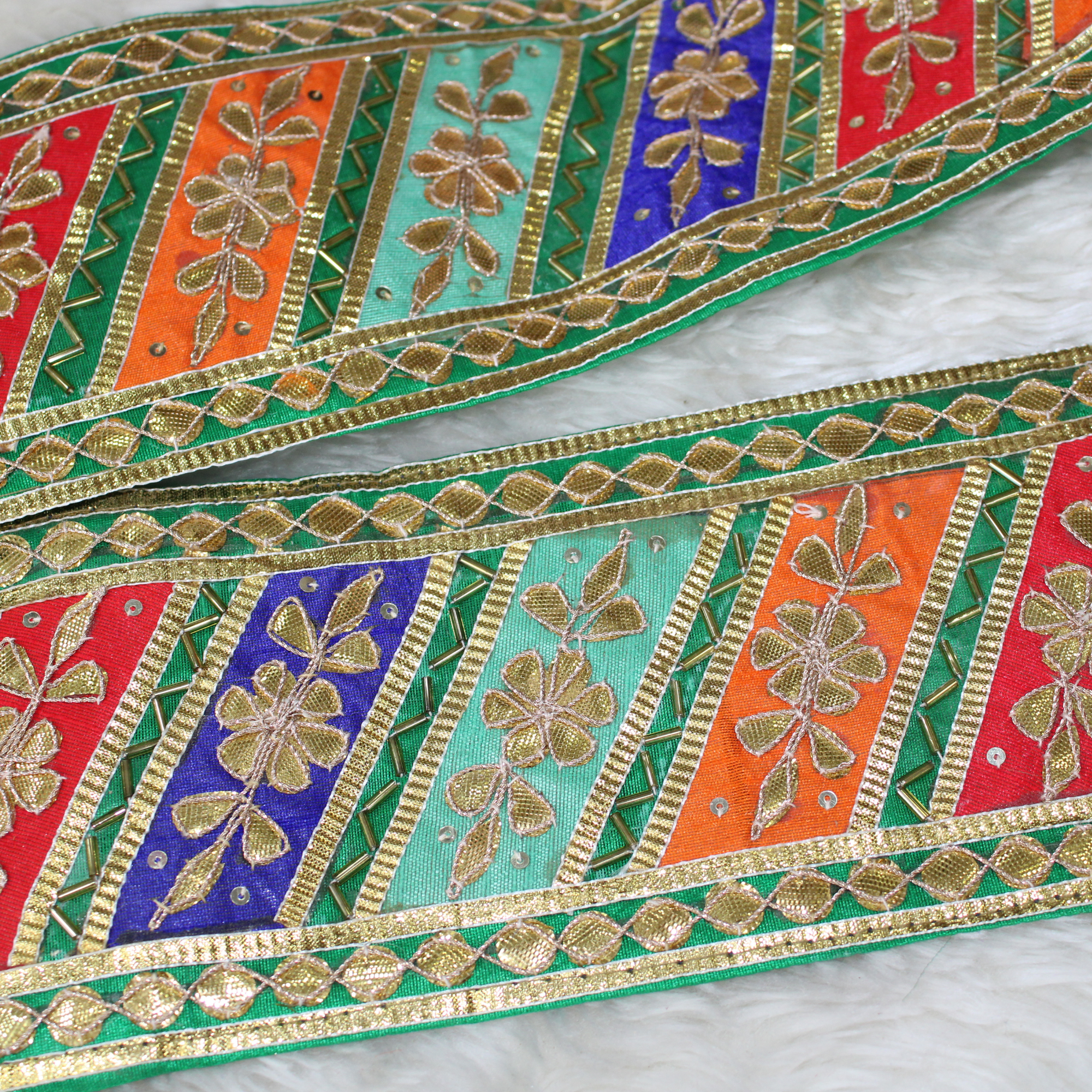 Multicolor Handcrafted Gota Trim