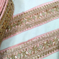 Light Peach Fancy Sequin Work Trim