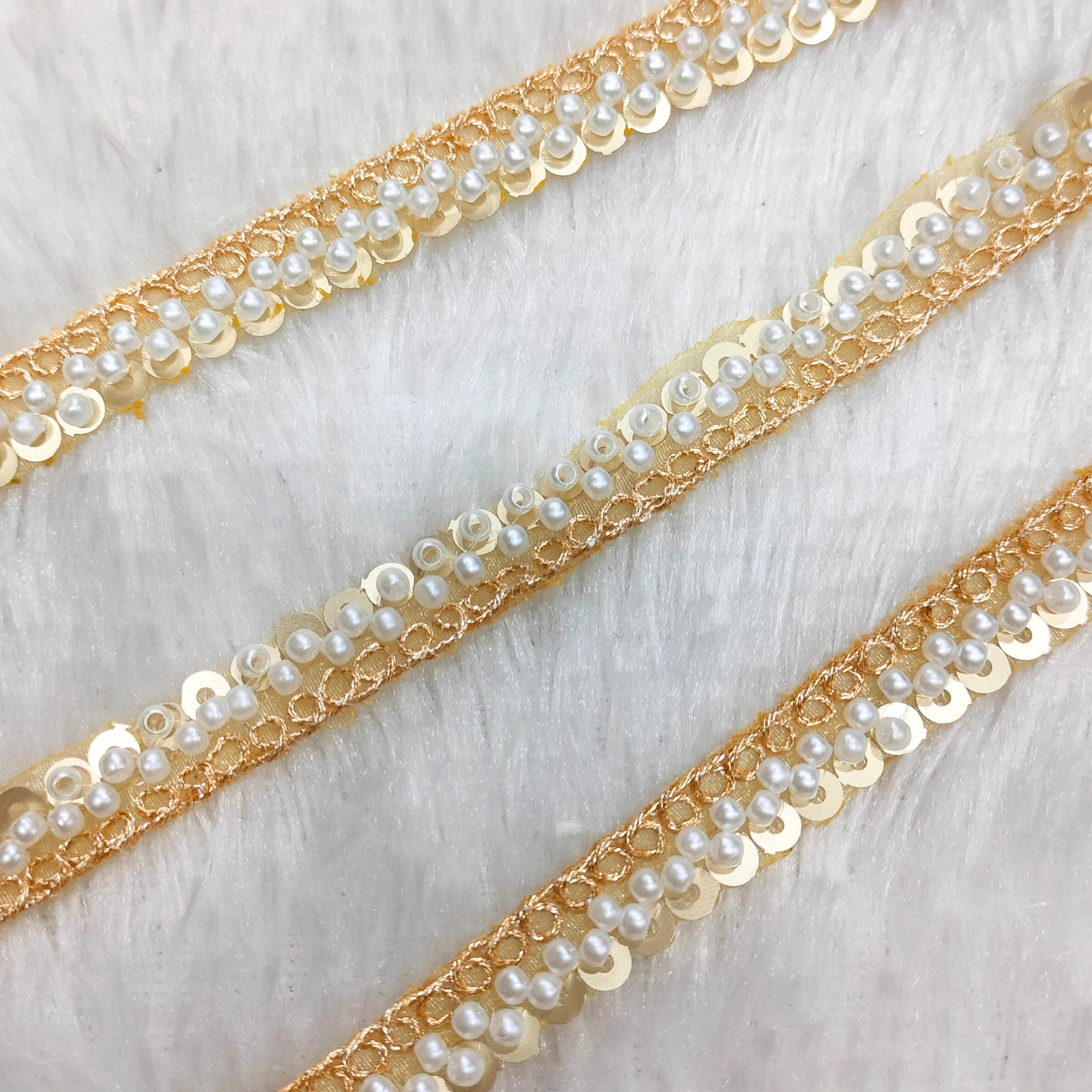 Gold Net Cutdana Sequin Lace