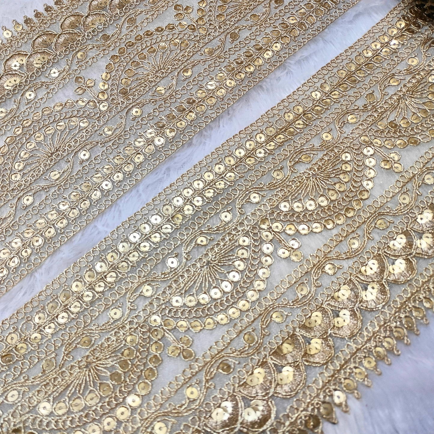 Golden Embellished Fancy Zari Trim