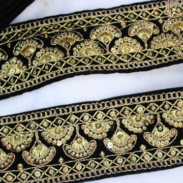 Black Fancy Zari Trim