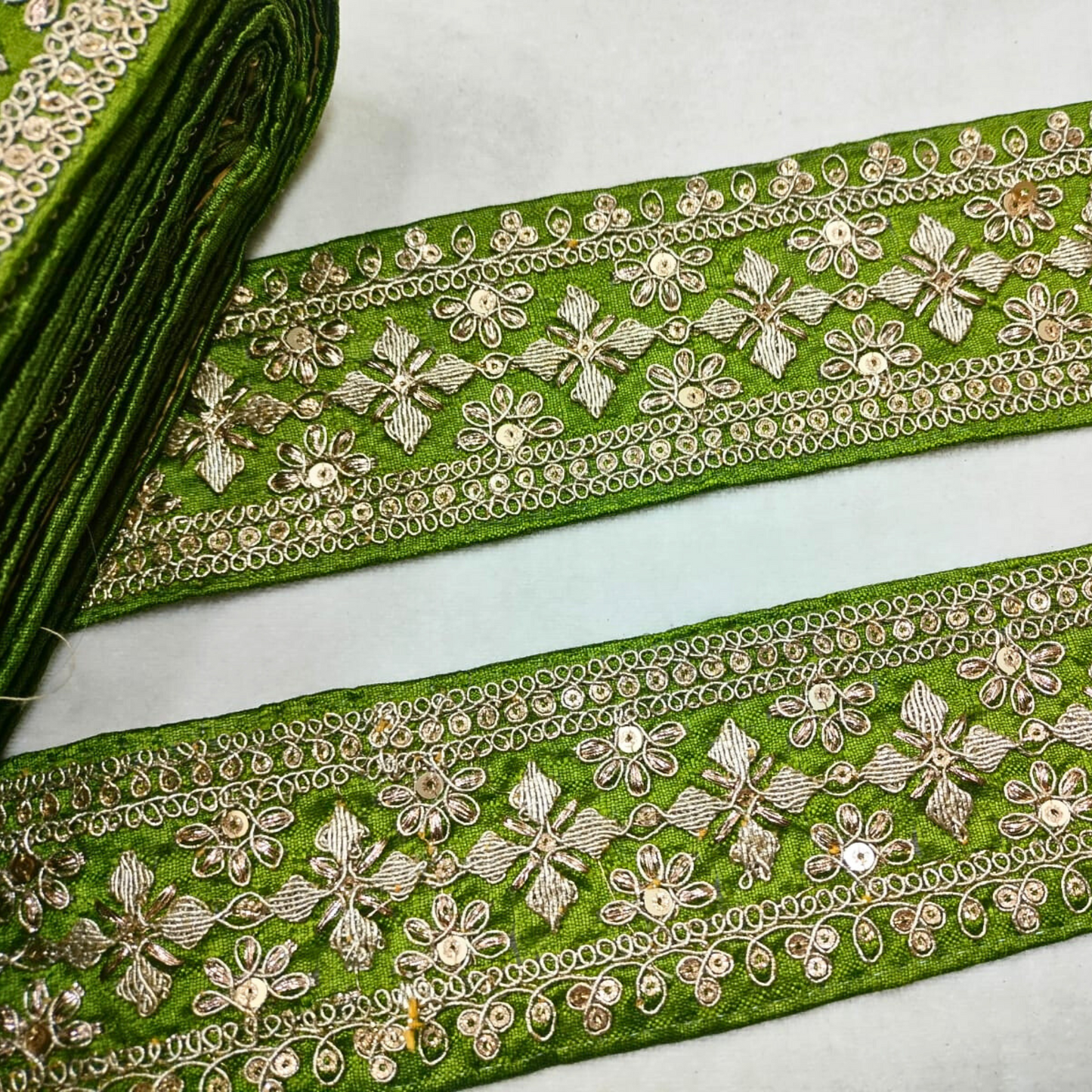 Green Fancy Embellished Trim