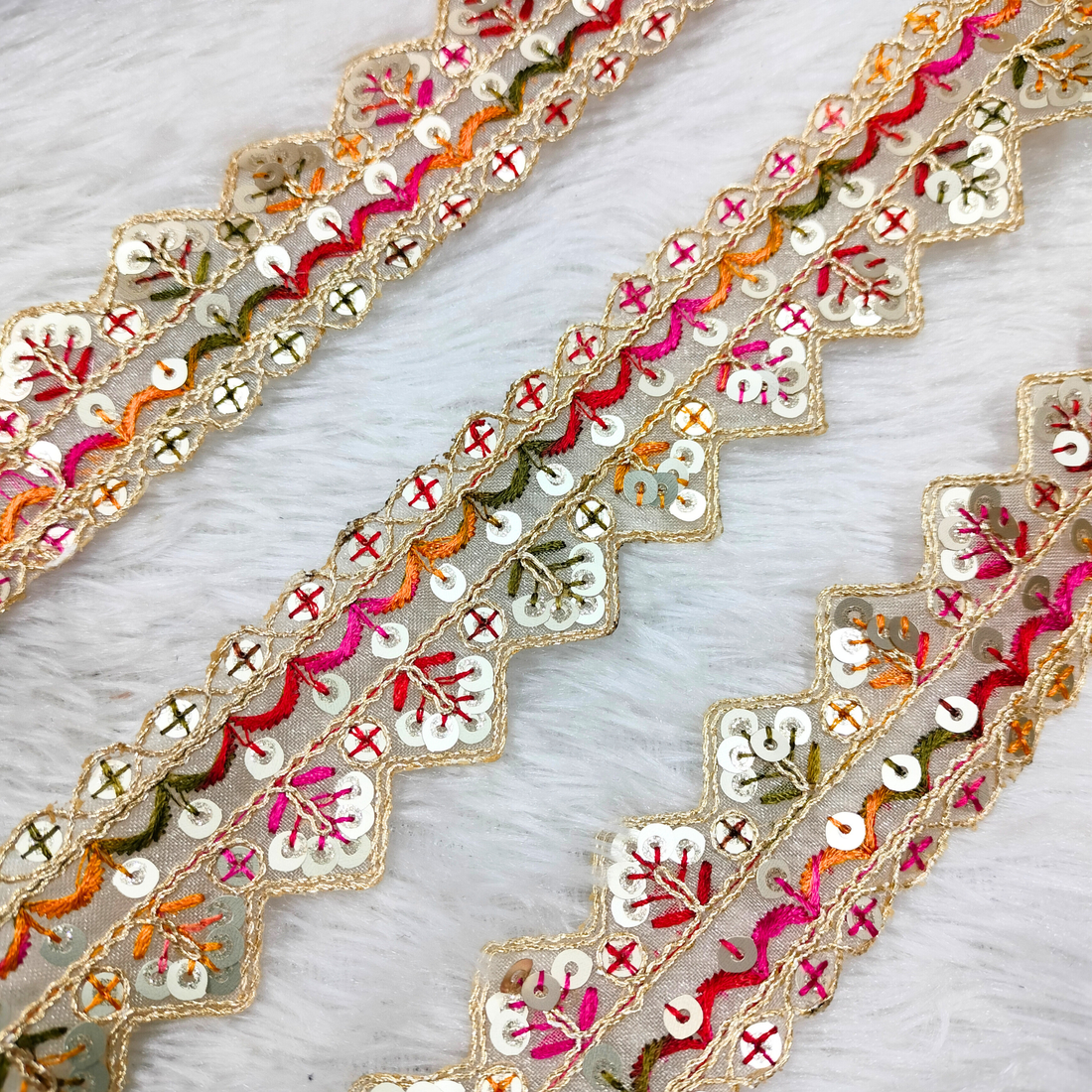 Sequin Floral Zari Lace