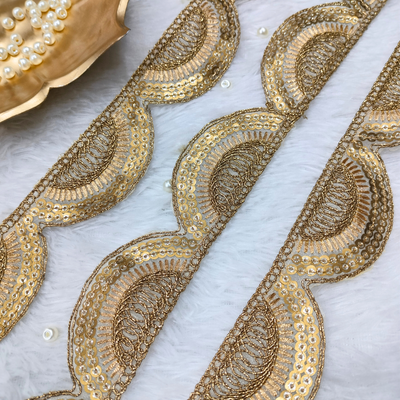 Scalloped Border Embroidered Designer Lace hover image