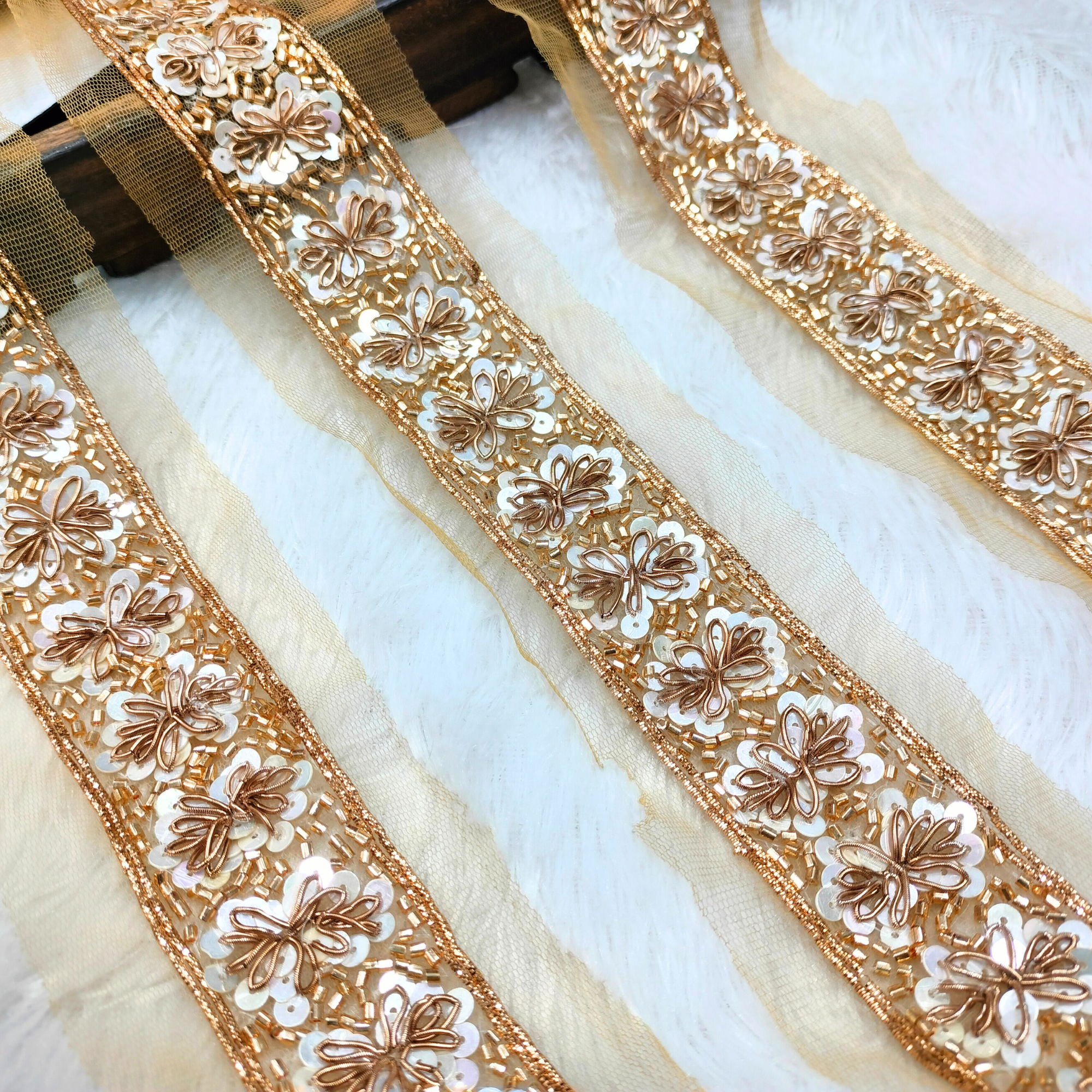 Exclusive Golden Handwork Trim