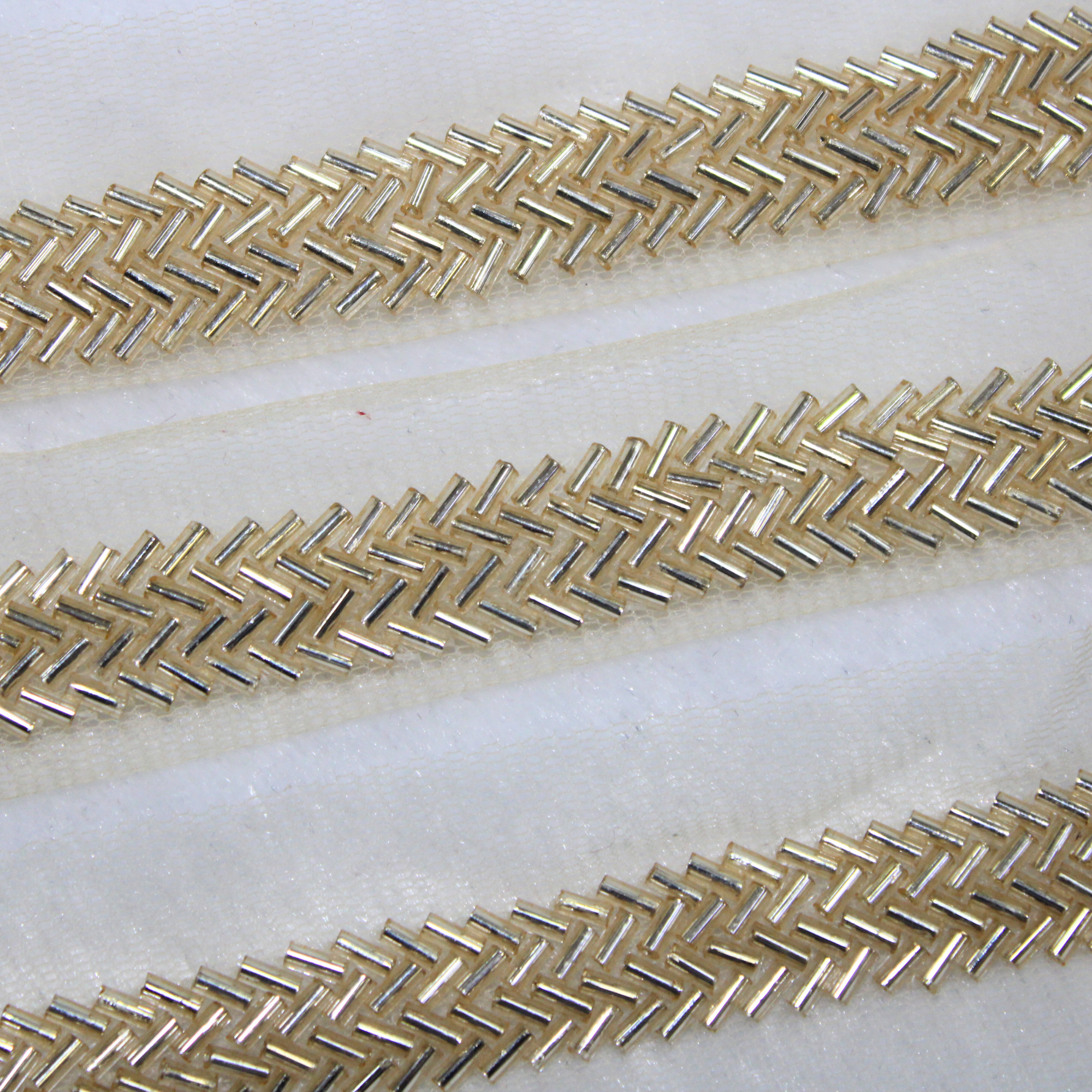 Light Gold Cutdana Handcrafted Trim