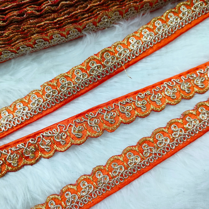 Orange Sequin Embellished Trim