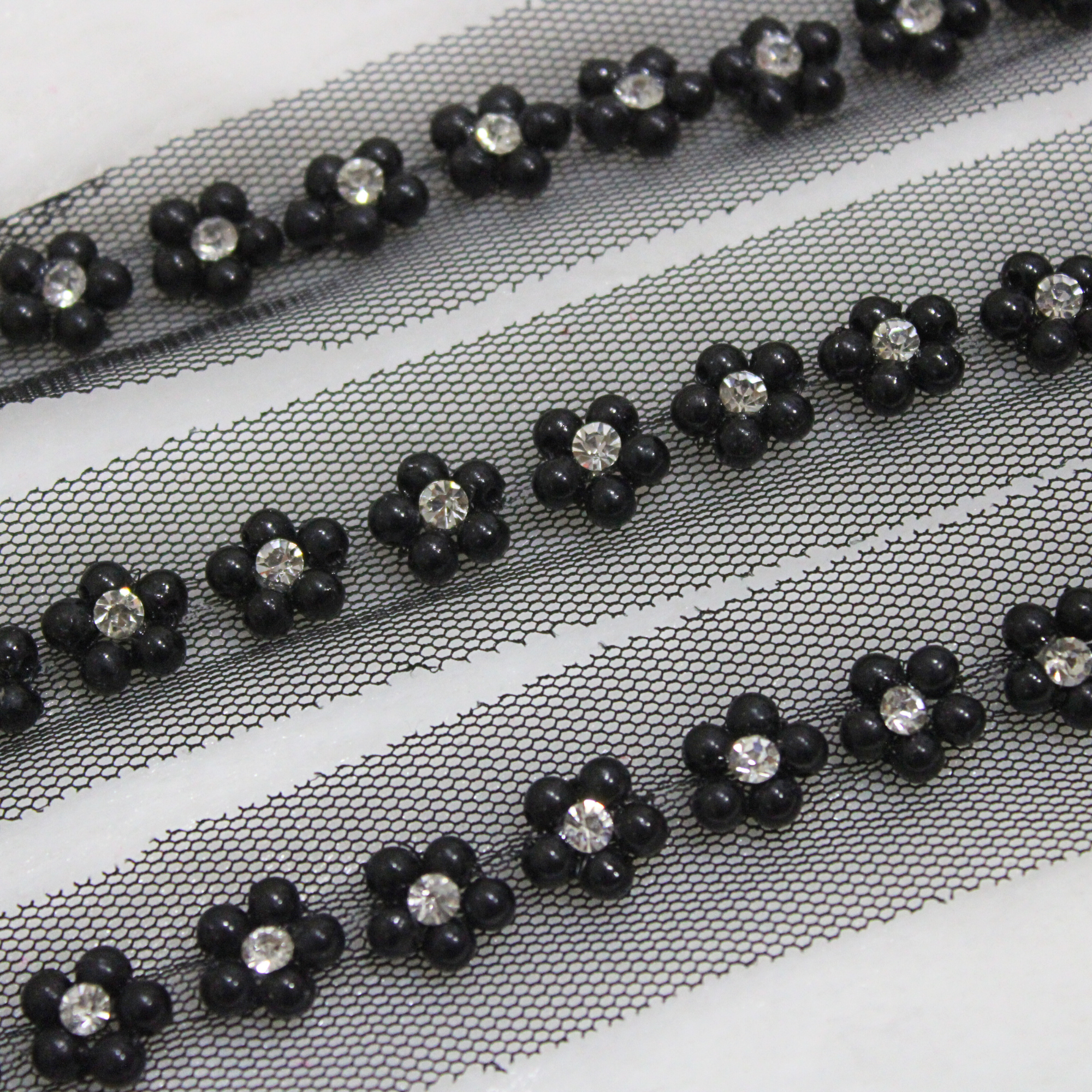 Floral Pearl Handwork Trim