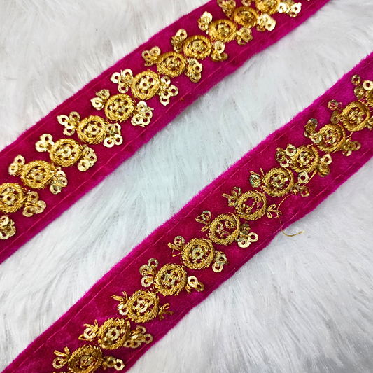 Vibrant Magenta Zari Work