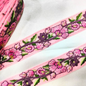 Light Pink Floral Embroidered Trim with Multicolor Accents