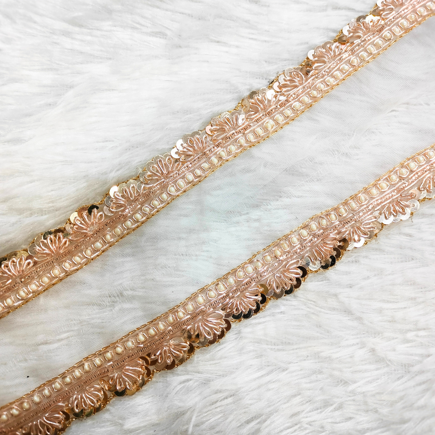 Rose Gold Handcrafted Zardozi Trim