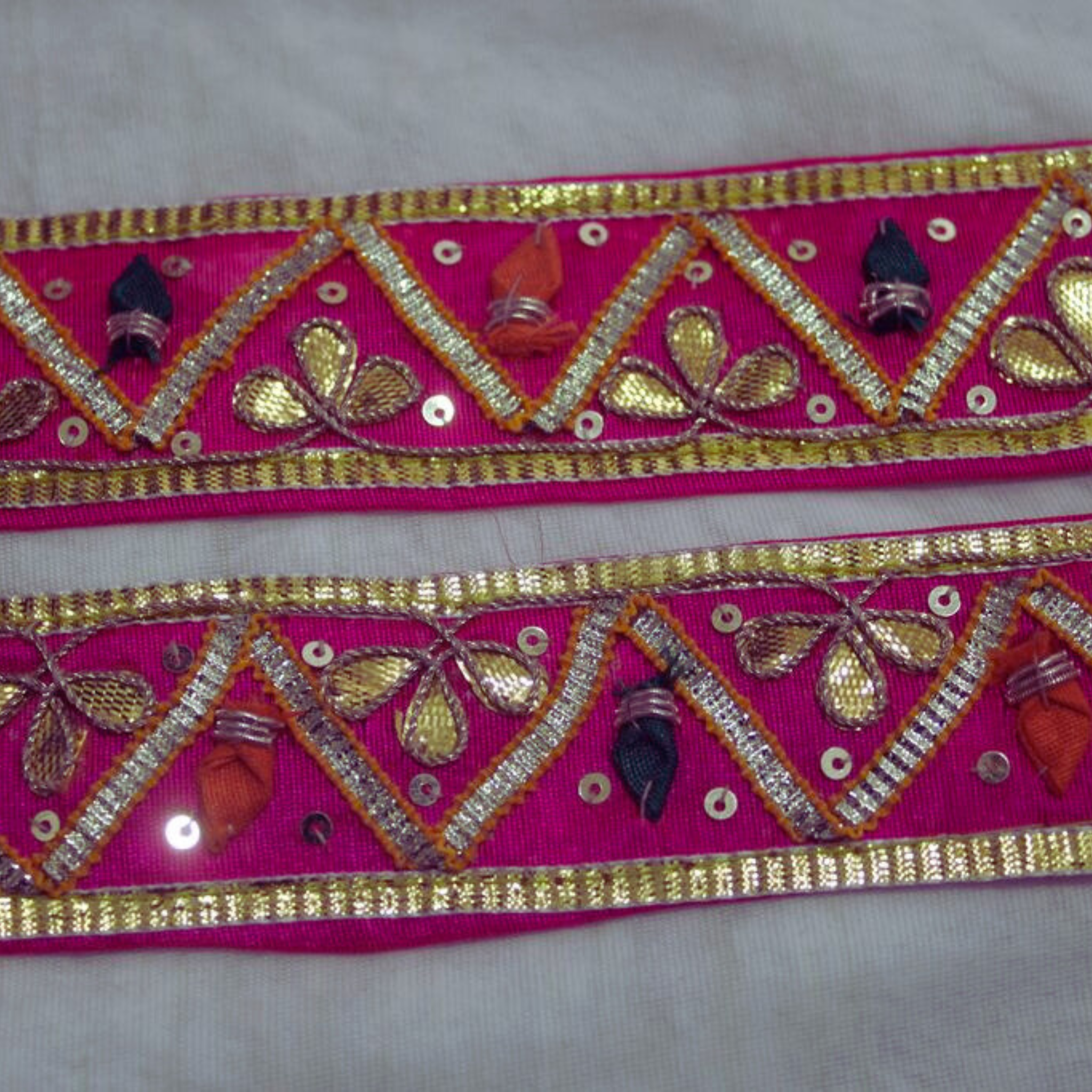 Pink Traditional Gota Trim