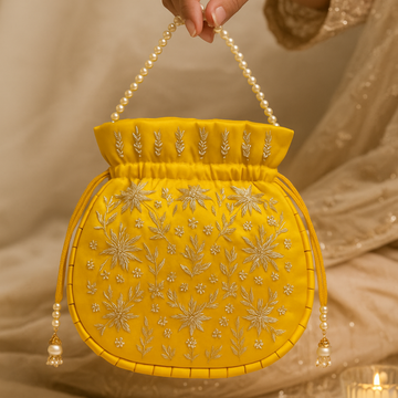 Sunshine Bloom Hand-Embroidered Potli