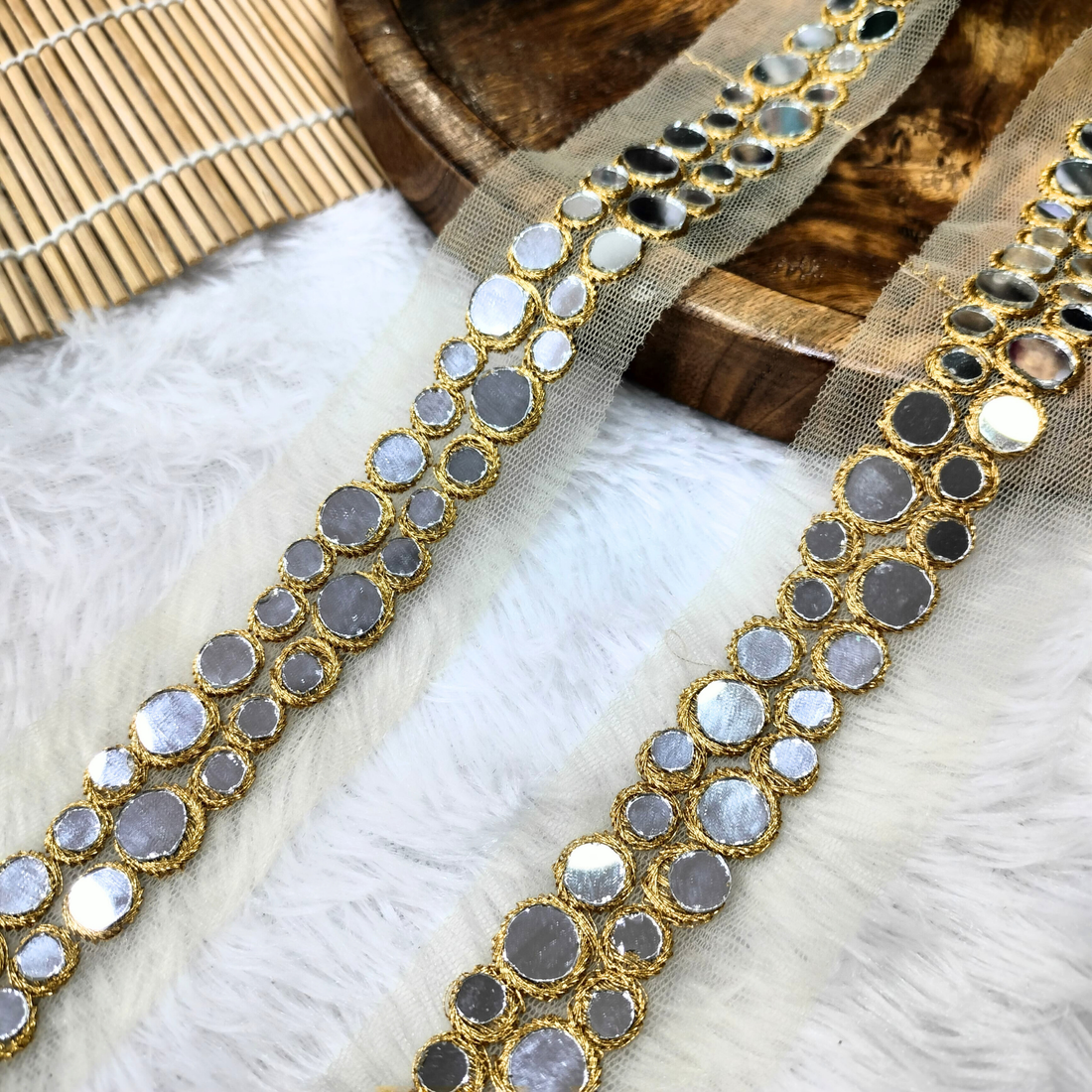 Embellished Mirror Work Trim